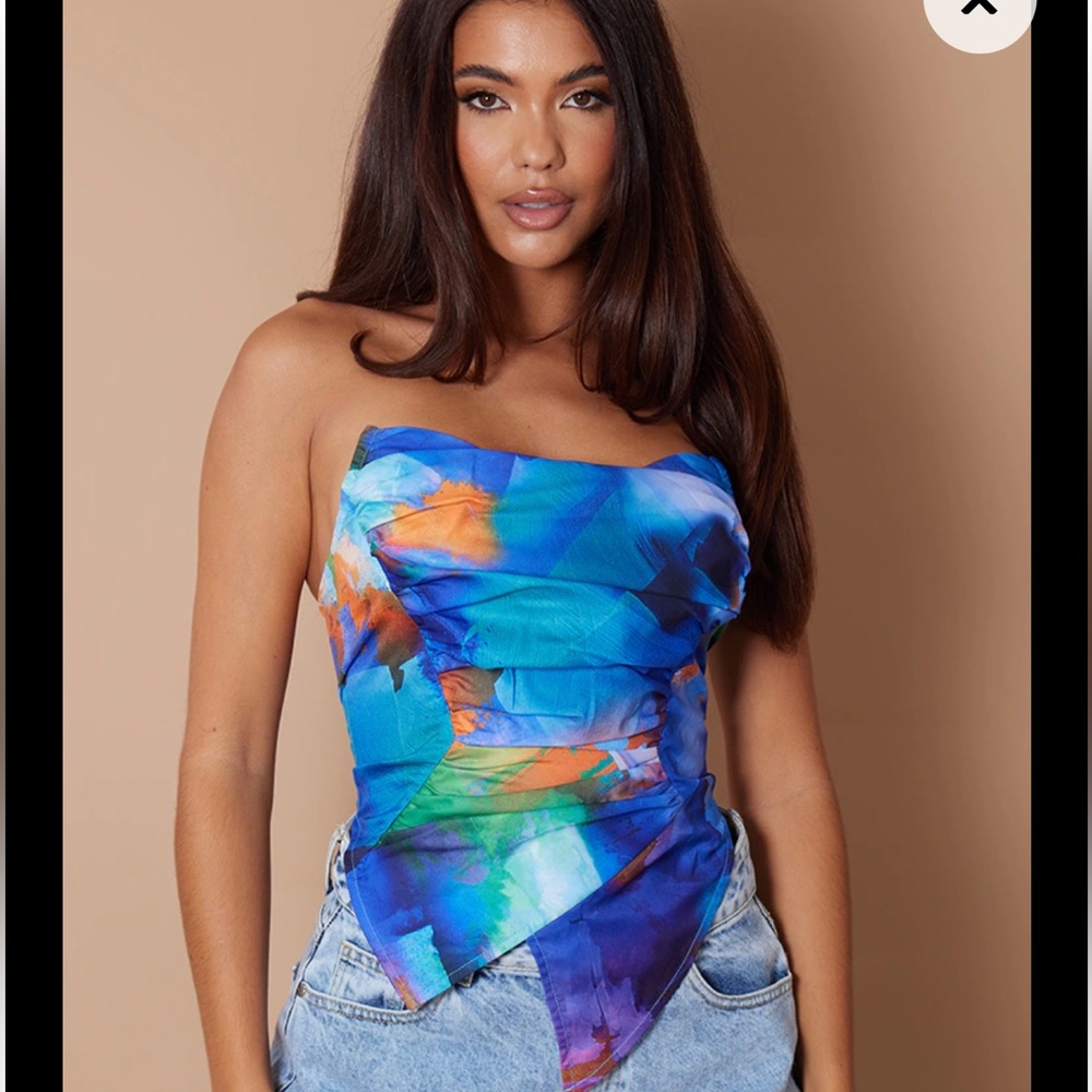 PLT colorful blue corset top🌈